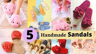 5 Handmade Sandals And Flip Flops From Old Slippers And Cardboard [upl. by Persse]