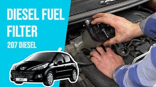 How to replace the diesel fuel filter PEUGEOT 207 14 HDI ⛽ [upl. by Rother838]