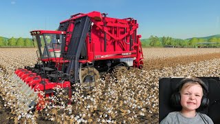 Farming simulator 19  Its time to harvest cotton  Hudsons playground gaming [upl. by Nwahsuq]