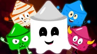 Five Little Monsters Scary Nursery Rhymes  Halloween Songs For Kids  Children Rhyme [upl. by Lourdes175]