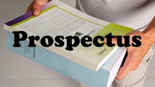 What is a Prospectus [upl. by Okiman]