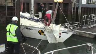 Yachting Monthlys Crash Test Boat is holed Part 1 [upl. by Swanhildas]