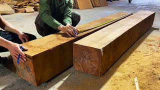 Largest 2024 Mr Van Woodworking Upgrade Luxury Red Hardwood Furniture Projects  Incredible Design [upl. by Kirshbaum]