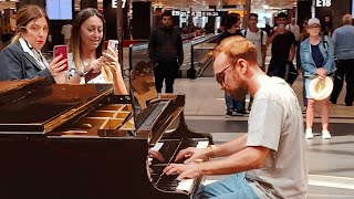 BOHEMIAN RHAPSODY Piano Performance at Rome Airport Passengers are shocked 😮 [upl. by Dulcine]