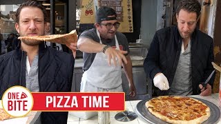 Barstool Pizza Review  Pizza Time Brooklyn Bonus Slice at Di Fara [upl. by Cohby]