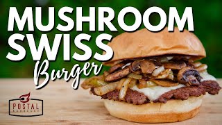 Mushroom Swiss Burger Recipe  Easy Homemade Mushroom Smashburger [upl. by Nolie]