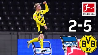 Haaland’s four goals amp Moukoko record debut  Hertha  Dortmund 25  Highlights  MD 8 – Bundesliga [upl. by Orsa190]