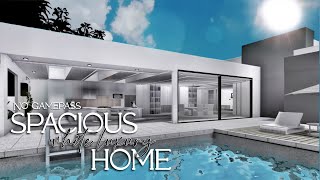 Bloxburg No Gamepass  Spacious White Luxury Home  Family Modern Mansion Speebuild [upl. by Lorrayne]