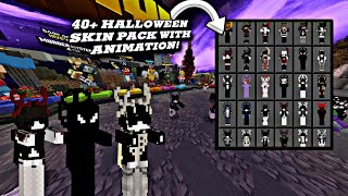 40 Halloween Cosmetic Skin Pack With Custom Capes And Animations Works In Hive 🐝 120✅ MCPE [upl. by Arika]