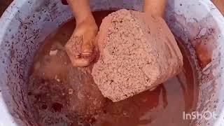 ASMR All Favorite red Dirt  Sand cement Yummy paste play asmrvideo satisfying relaxing [upl. by Norrab]