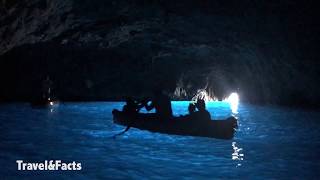 Blue Grotto Grotta Azzurra  Capri Italy  Travel Stock Footage [upl. by Ilowell589]