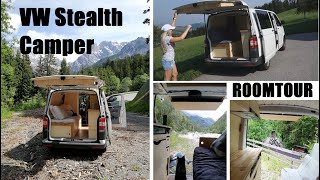 VW Stealth Camper  Selbstausbau mit Specials  Roomtour  Vw T5 4motion [upl. by Dene]