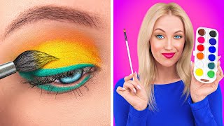 HOW TO SNEAK MAKEUP INTO CLASS  Back To School Beautiful Makeup by 123 GO [upl. by Eevets541]