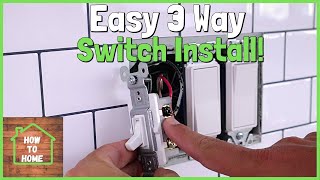 Easy 3 Way Switch Wiring  How To Install A 3 Way Light Switch [upl. by Tebasile]