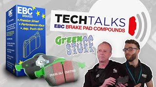 Greenstuff Pads  Tech Talks – EBC Brakes Pad Compounds [upl. by Dupaix]