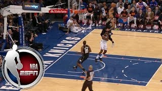 Giannis Antetokounmpo literally jumps over Tim Hardaway Jr on ridiculous dunk  ESPN [upl. by Braynard389]