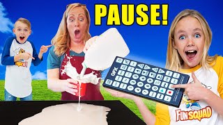 Kids Fun TV Pause Remote Challenge Compilation Sneaky Jokes [upl. by Olympia]