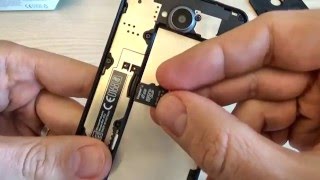 Microsoft Lumia 650  How to Insert SIM card and memory card [upl. by Herve775]