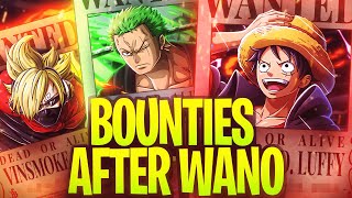 Straw Hat Bounties AFTER Wano 2021 One Piece [upl. by Alliehs]