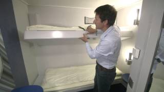 Inside 2 berth cabin  Brittany Ferries [upl. by Ayocal]