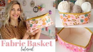 Easy Fabric Basket Sewing Tutorial [upl. by Anicart]