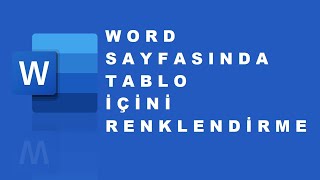 Word Sayfasının Tablo içini Renklendirme [upl. by Rego]