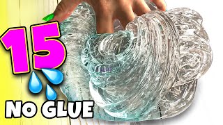 Testing 15 NO GLUE SLIME 1 INGREDIENT WATER SLIME and VIRAL SLIME RECIPES [upl. by Ateuqahs881]