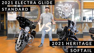 2021 Harley Davidson Electra Glide Standard VS 2021 Harley Davidson Heritage Softail [upl. by Thibaud]