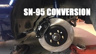 1986 Mustang GT Project  5 Lug SN95 13quot Brake Complete Conversion [upl. by Echo]