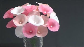 （クレープ紙）簡単！春らしくて可愛いペーパーフラワーの作り方【DIY】Crepe paper Easy Cute paper flower [upl. by Virgilia]