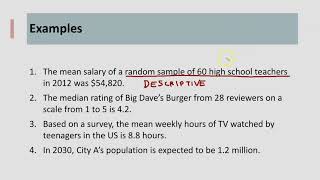 Descriptive vs Inferential Statistics [upl. by Yerdna143]