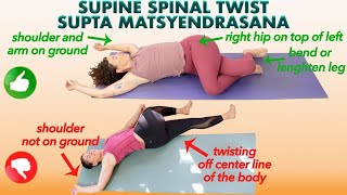 Supine Spinal Twist Stretch amp Benefits  Supta Matsyendrasana [upl. by Chadbourne]