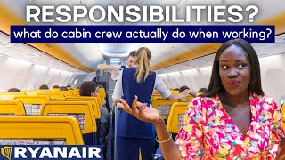 WHAT DO RYANAIR CABIN CREW ACTUALLY DO On Aircraft  Specific Flight Attendants Responsibilities [upl. by Adnik540]