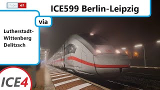 Führerstandsmitfahrt Berlin SüdkreuzLeipzig ICE599 ICE4 II BR412 [upl. by Sheba]