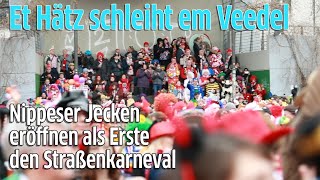 Köln Weiberfastnacht  Nippes eröffnet den Straßenkarneval auf dem Wilhelmplatz [upl. by Merrili]