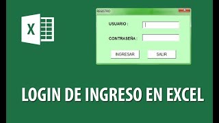 LOGIN DE INGRESO CON PROGRAMACION Y CODIGO EXCEL [upl. by Ahsenom]