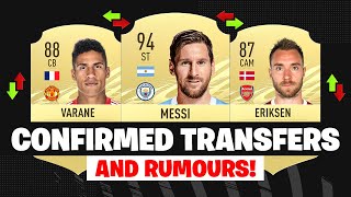 FIFA 21  NEW CONFIRMED TRANSFERS amp RUMOURS  FT MESSI VARANE ERIKSEN etc [upl. by Church]