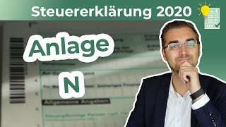 Steuererklärung 2020  Anlage N ausfüllen [upl. by Dnarb]