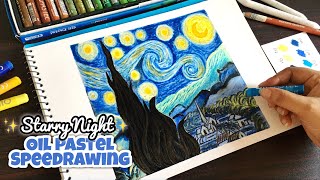 Easy Oil Pastel Painting for beginners  STARRY NIGHT  Oil Pastel Drawing [upl. by Ecnerret730]