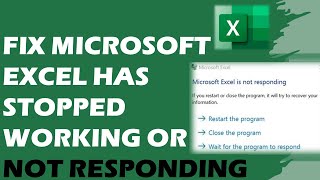 How To Fix Microsoft Excel Has Stopped Working or Not Responding [upl. by Omari]