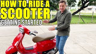 HOW TO RIDE A SCOOTER  Start amp Stop Engine  Mount amp Dismount  Part 2 [upl. by Adnorrahs]