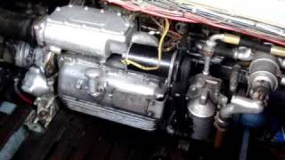 Rootes Lister Blackstone 3 cylinder 2 stroke TS3 engine in action [upl. by Atinehc]