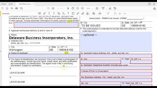 How to Fill Out USPS Form 1583  How to Fill PS Form 1583  Delaware Business Incorporators Inc [upl. by Angelita]