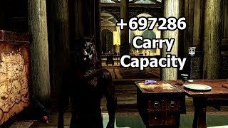 Skyrim How to have Unlimited Carrying Capacity PCPS3X360Fortify Restoration Exploit [upl. by Jilly610]