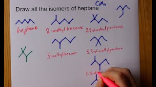 Draw all the Isomers of Heptane C7H16 [upl. by Madeleine]