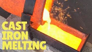 MELTING CAST IRON WITH PROPANE AT HOME  1300°C DevilForge [upl. by Airdnat698]