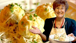 Pasta Grannies enjoy cheesy bread dumplings called canederli [upl. by Ttezil398]