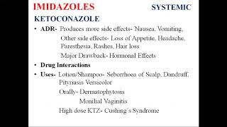 Antifungal Drugs Azoles Ketoconazole Fluconazole Itraconazole Voriconazole Posaconazole [upl. by Yurik463]