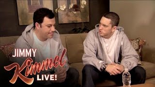 Briefcase Joe Eminem Teaches Jimmy Kimmel to Rap [upl. by Arrek]