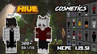 MCPE COSMETICS 4D 300 skins Works on hive Mcpe 11951 [upl. by Leventhal]